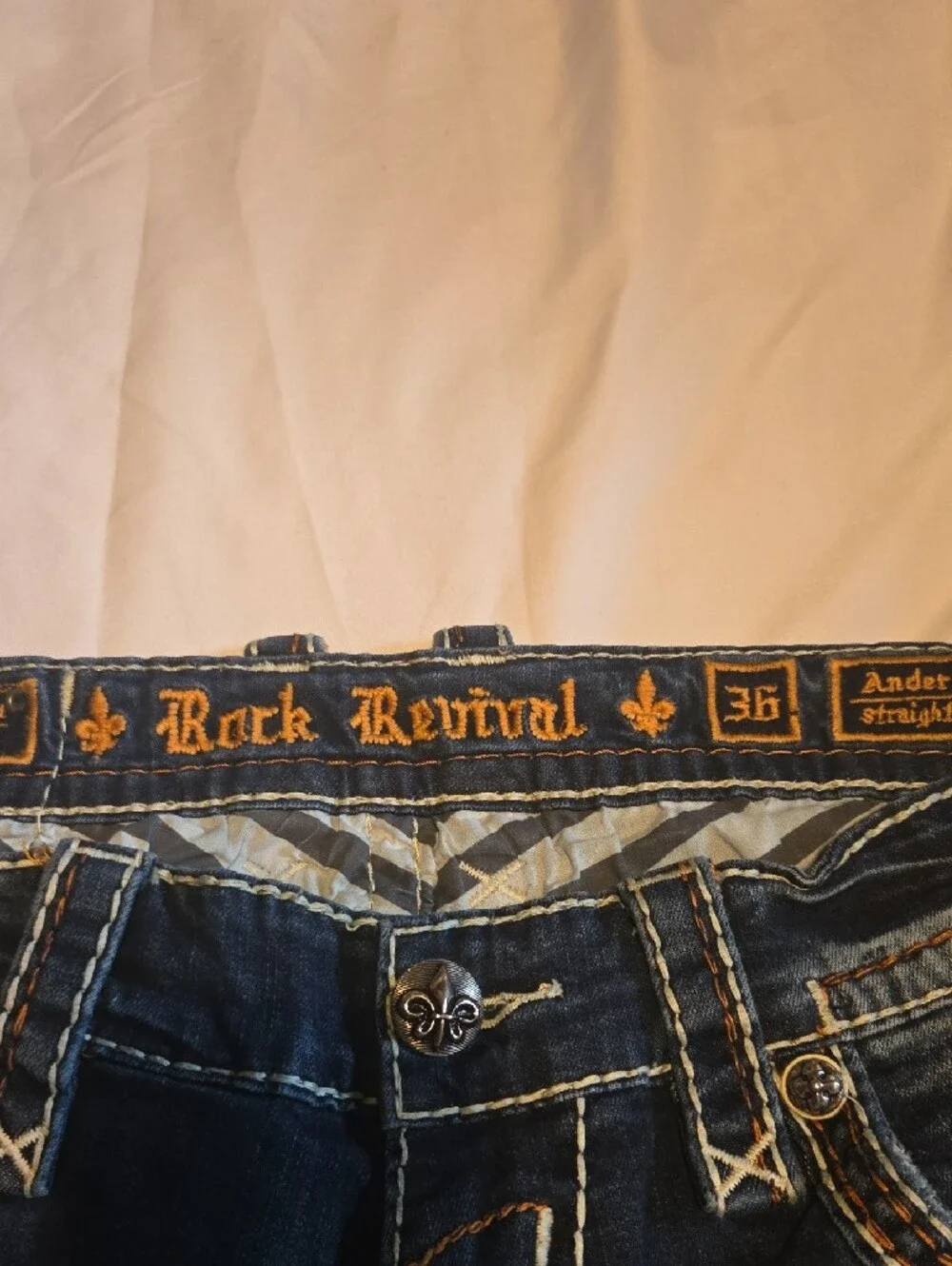 Rock Revival Men’s Dark Indigo Relaxed Straight Jeans